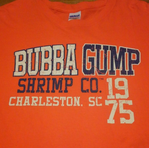 🚢 🦐 Bubba Gump Shrimp Shirt Forrest Est 1975 Large 🔥 90s Movie 🎬 🌳 🇺🇸 USA - Picture 1 of 6